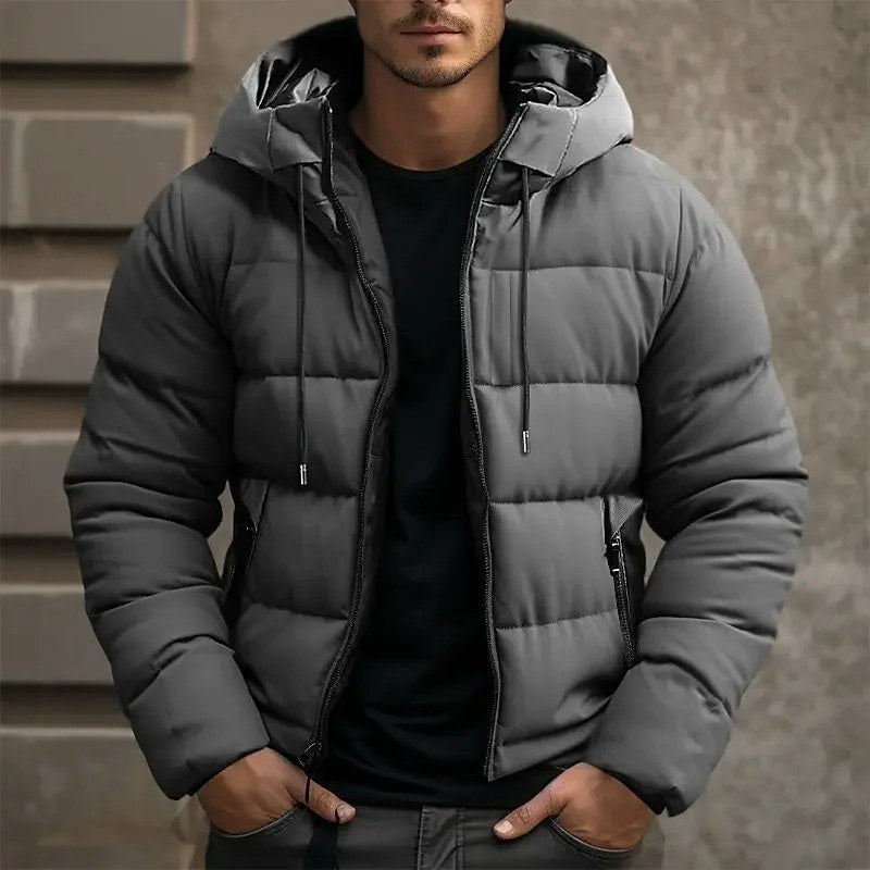 Philip | Men's Hooded Quilted Puffer Jacket, Padded Autumn Coat | The Dress Cellar