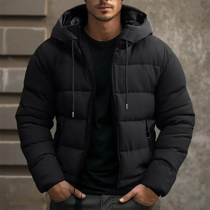 Philip | Men's Hooded Quilted Puffer Jacket, Padded Autumn Coat | The Dress Cellar