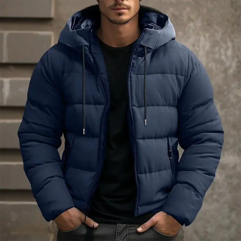 Philip | Men's Hooded Quilted Puffer Jacket, Padded Autumn Coat | The Dress Cellar