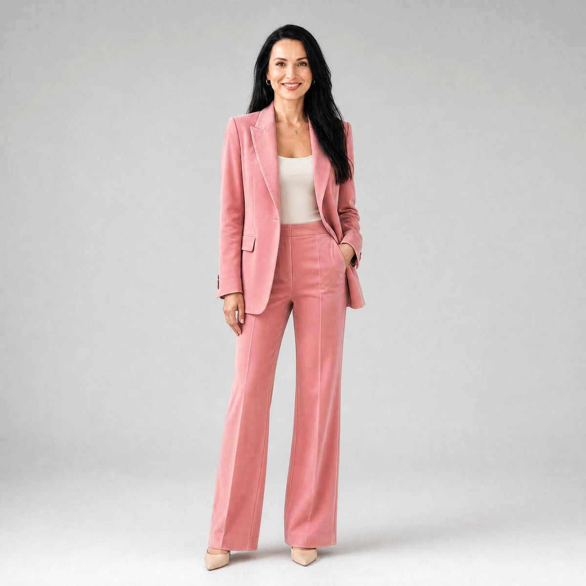 Rachel | Women's Tailored Blazer and Wide-Leg Pants Two-Piece Suit | The Dress Cellar