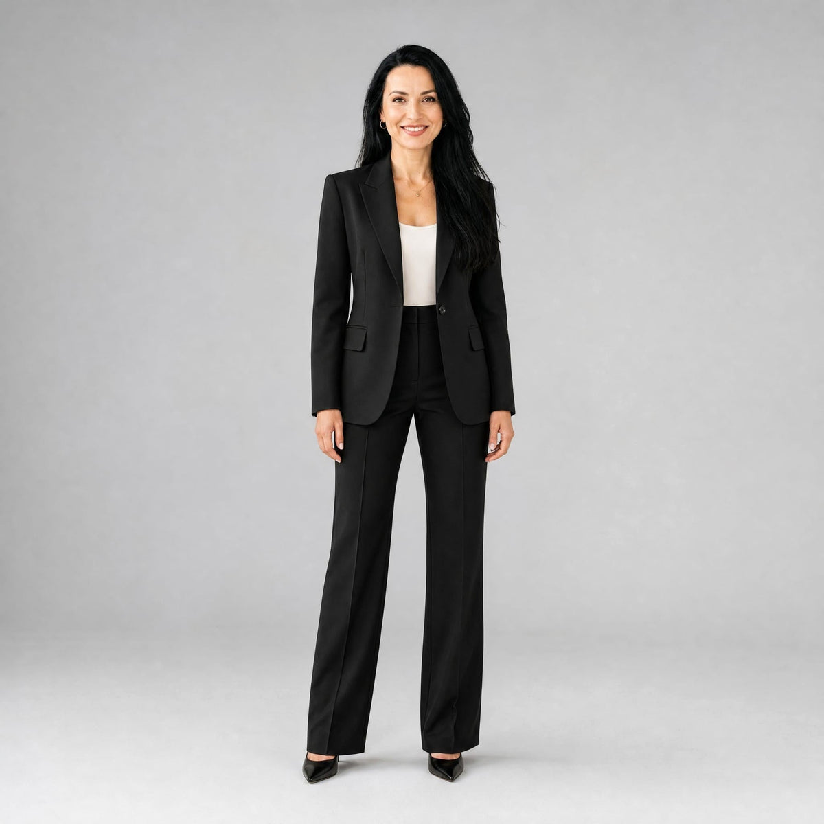 Rachel | Women's Tailored Blazer and Wide-Leg Pants Two-Piece Suit | The Dress Cellar