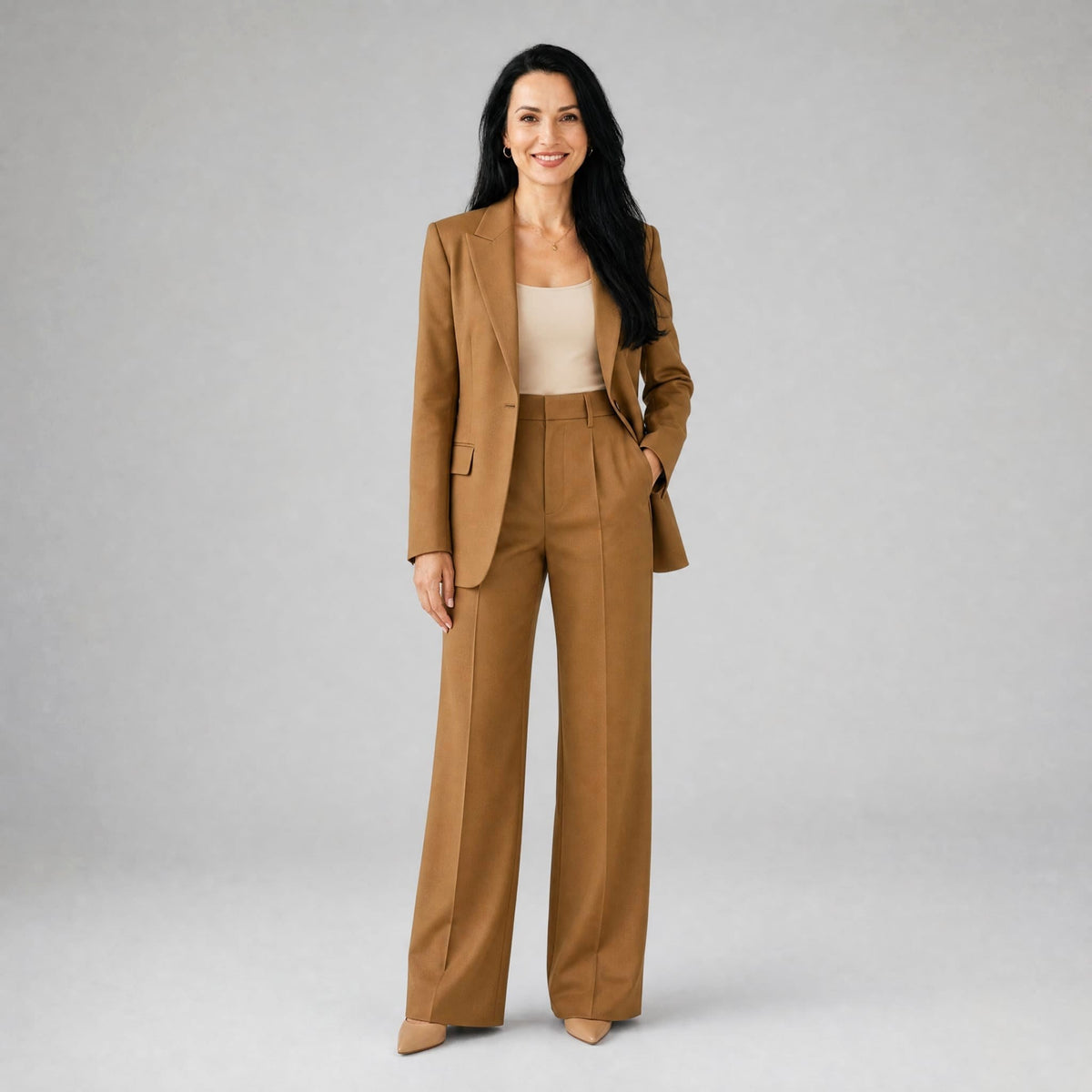 Rachel | Women's Tailored Blazer and Wide-Leg Pants Two-Piece Suit | The Dress Cellar