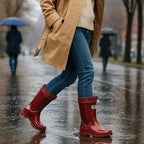 Phoebe | Women's Waterproof Rubber Boots, Adjustable Lace Rain Boots | The Dress Cellar