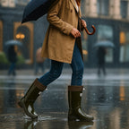 Phoebe | Women's Waterproof Rubber Boots, Adjustable Lace Rain Boots | The Dress Cellar