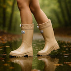 Phoebe | Women's Waterproof Rubber Boots, Adjustable Lace Rain Boots | The Dress Cellar