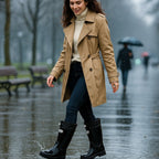 Phoebe | Women's Waterproof Rubber Boots, Adjustable Lace Rain Boots | The Dress Cellar
