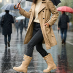 Phoebe | Women's Waterproof Rubber Boots, Adjustable Lace Rain Boots | The Dress Cellar
