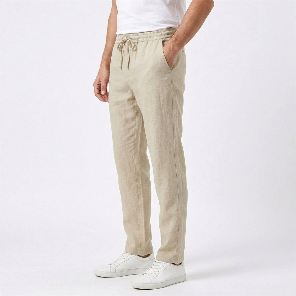 Peter | Men's Linen Trousers, Loose-Fit Summer Trousers | The Dress Cellar