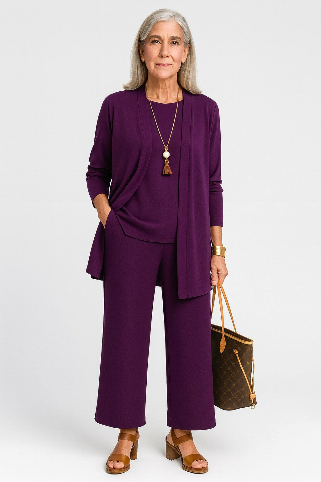 Piper | Women's Elegant Three-Piece Set - Brown