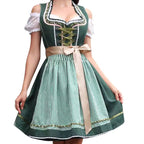 Morgan | Women's Bavarian Check Dress with Lace Corset Detail, Midi Oktoberfest Dress | The Dress Cellar