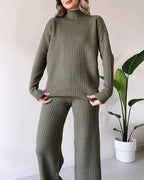 Poppy | Women's Two-Piece Knit Set with Cutout Detail, Lounge Set | The Dress Cellar