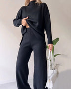Poppy | Women's Two-Piece Knit Set with Cutout Detail, Lounge Set | The Dress Cellar
