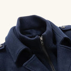 Preston | Men's Double Collar Wool Trench Coat, Tailored Business Coat | The Dress Cellar