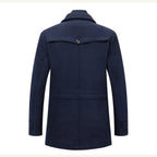 Preston | Men's Double Collar Wool Trench Coat, Tailored Business Coat | The Dress Cellar | Grey