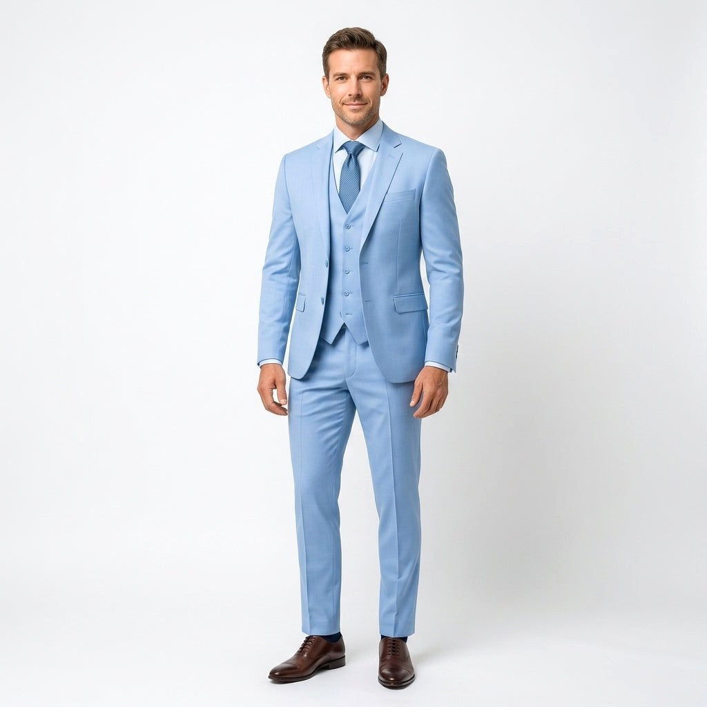 Preston | Elegant Three-Piece Men's Suit with Vest, Slim-Fit Suit | The Dress Cellar