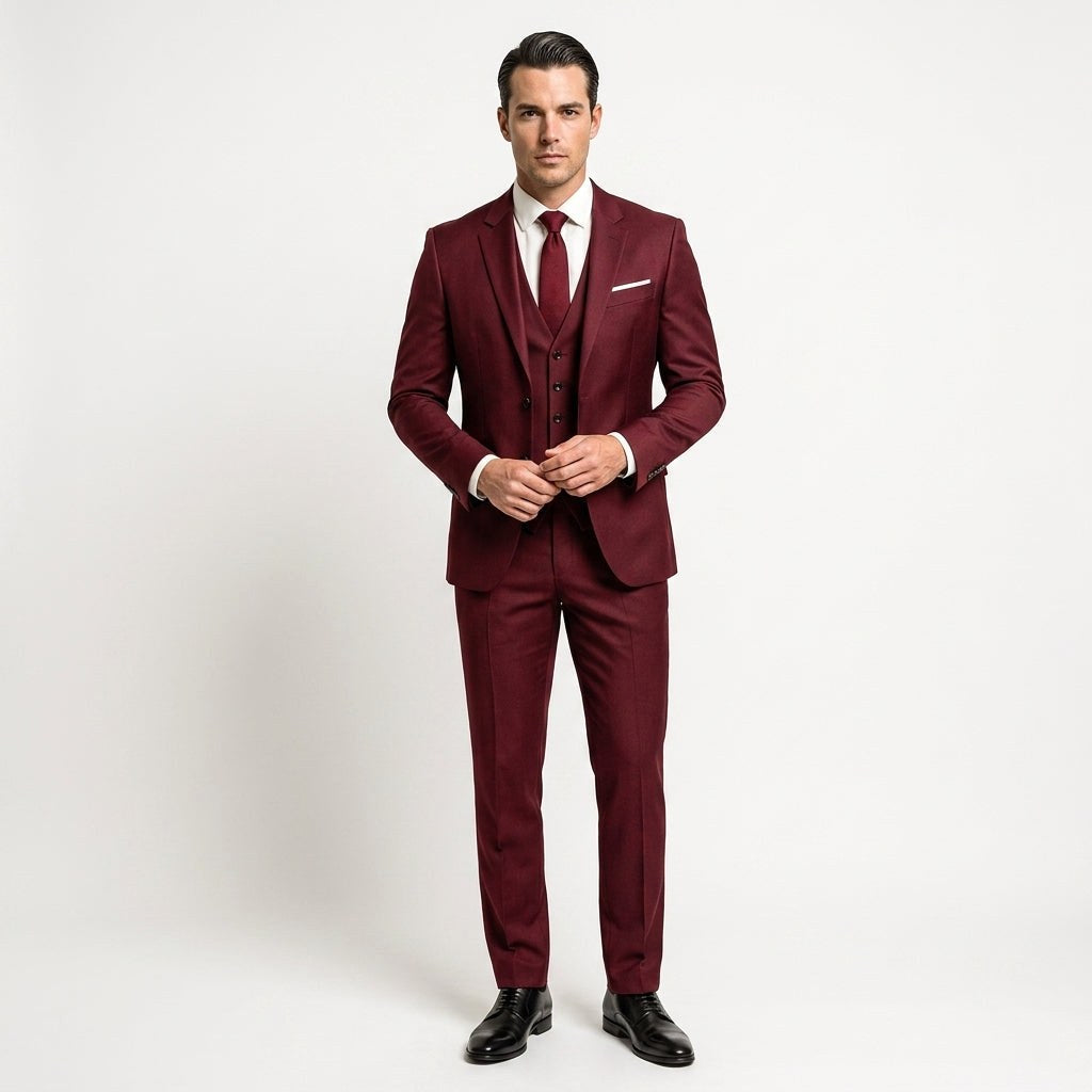 Preston | Elegant Three-Piece Men's Suit with Vest, Slim-Fit Suit | The Dress Cellar