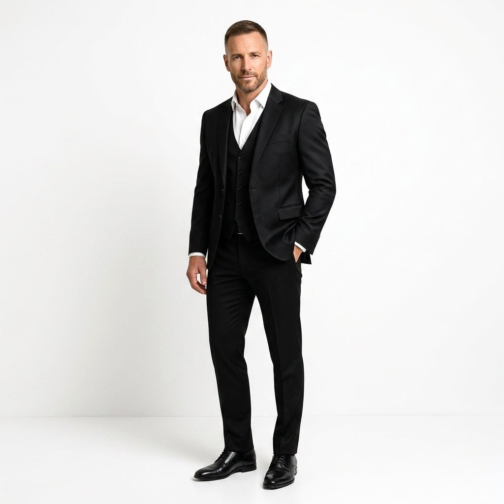 Preston | Elegant Three-Piece Men's Suit with Vest, Slim-Fit Suit | The Dress Cellar