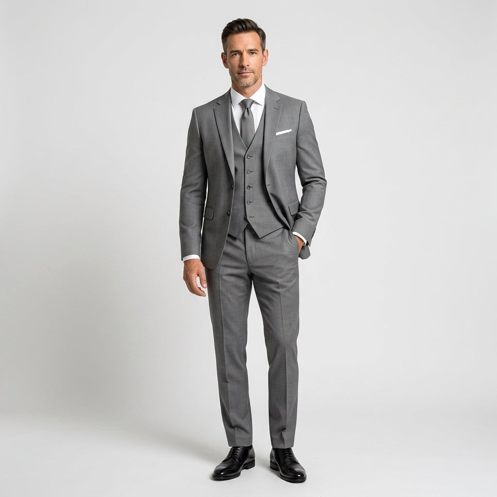 Preston | Elegant Three-Piece Men's Suit with Vest, Slim-Fit Suit | The Dress Cellar