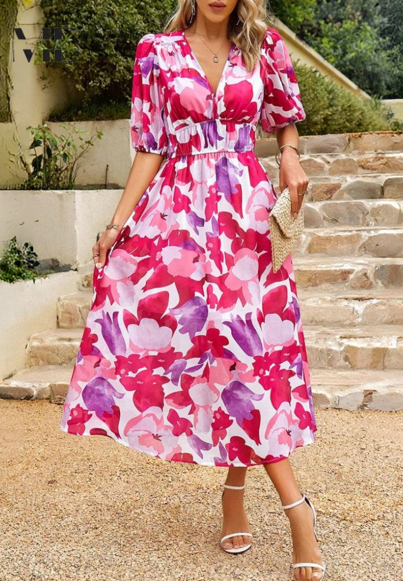 Rachel | Women's Elegant Floral Midi Dress - image 13