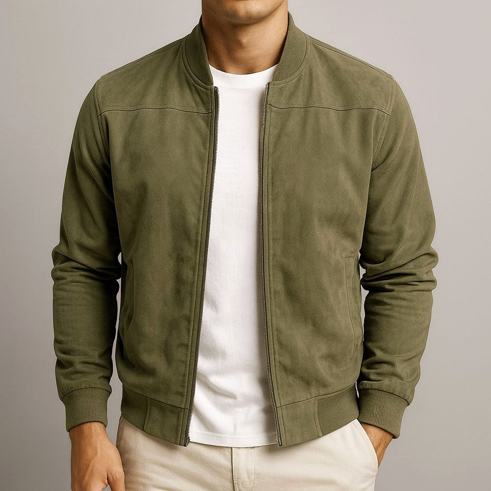 Ralph | Men's Suede Bomber Jacket – an Elegant Autumn Jacket | The Dress Cellar