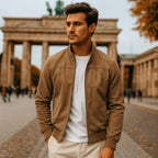 Ralph | Men's Suede Bomber Jacket – an Elegant Autumn Jacket | The Dress Cellar