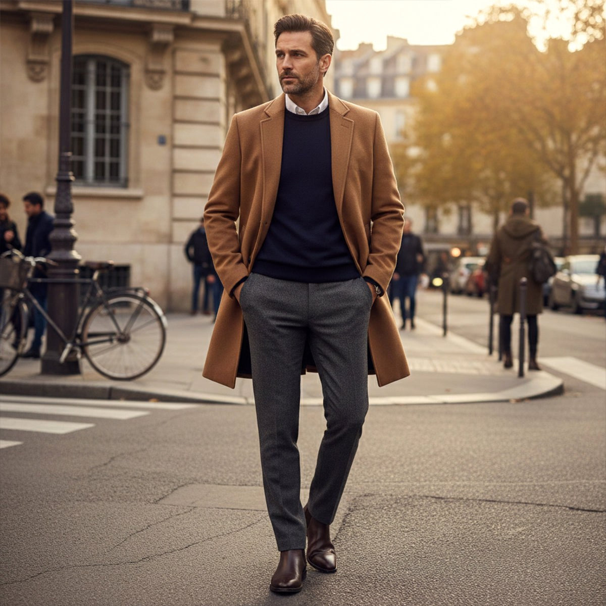 Reid | Men's Tailored Long Coat, Smart Winter Coat | The Dress Cellar