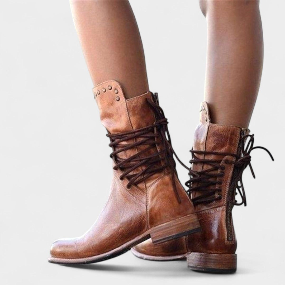 Remington | Women's Studded Lace-Up Mid-Calf Boots - image 11