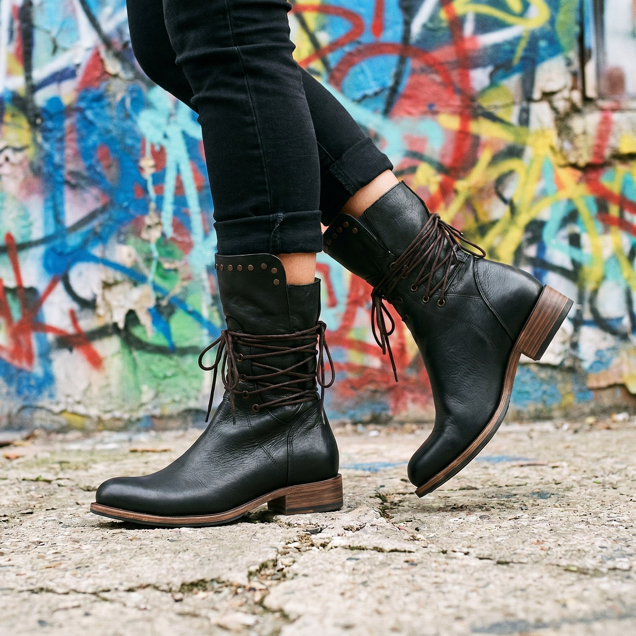 Remington | Women's Studded Lace-Up Mid-Calf Boots - image 19