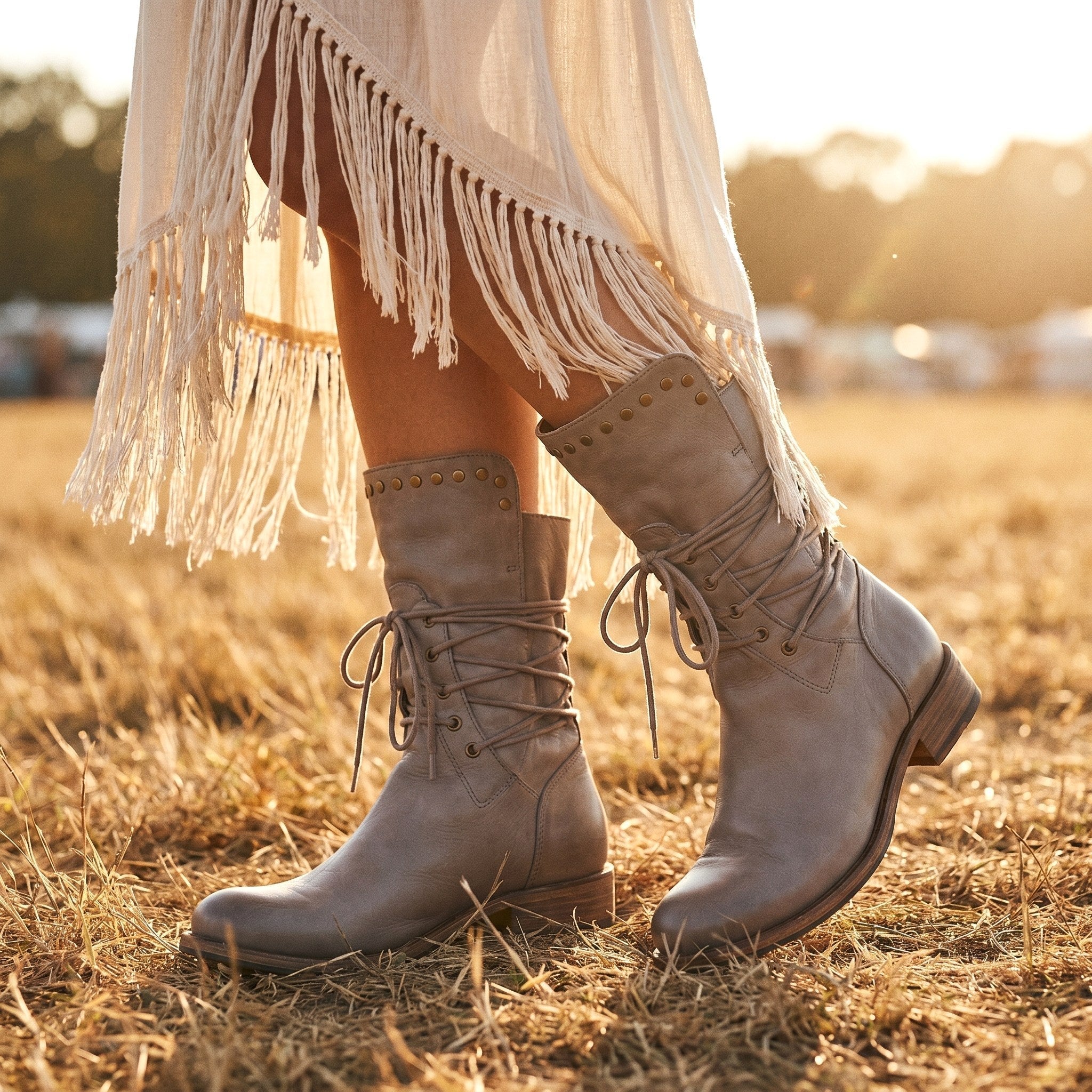 Remington | Women's Studded Lace-Up Mid-Calf Boots - image 21
