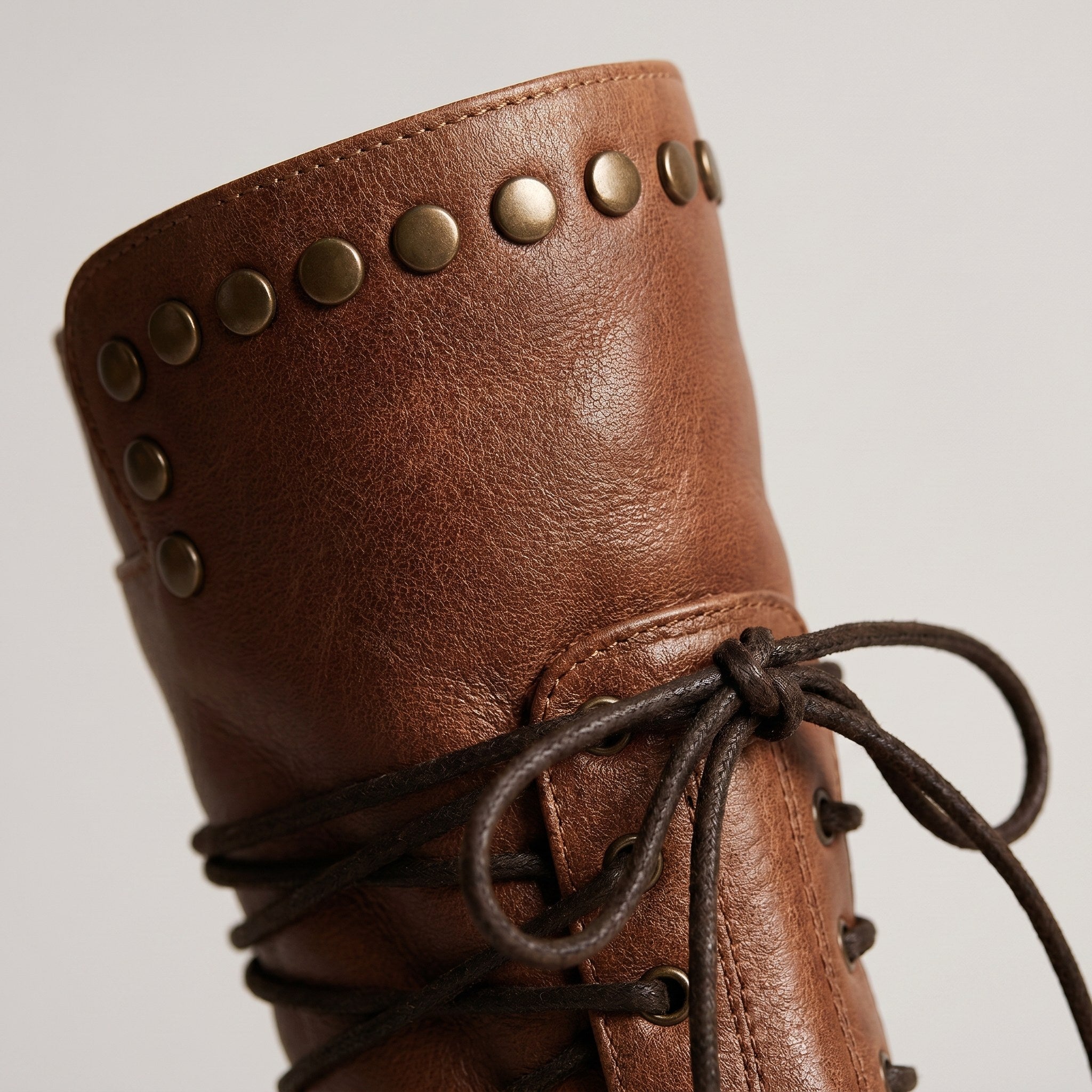 Remington | Women's Studded Lace-Up Mid-Calf Boots - Gray