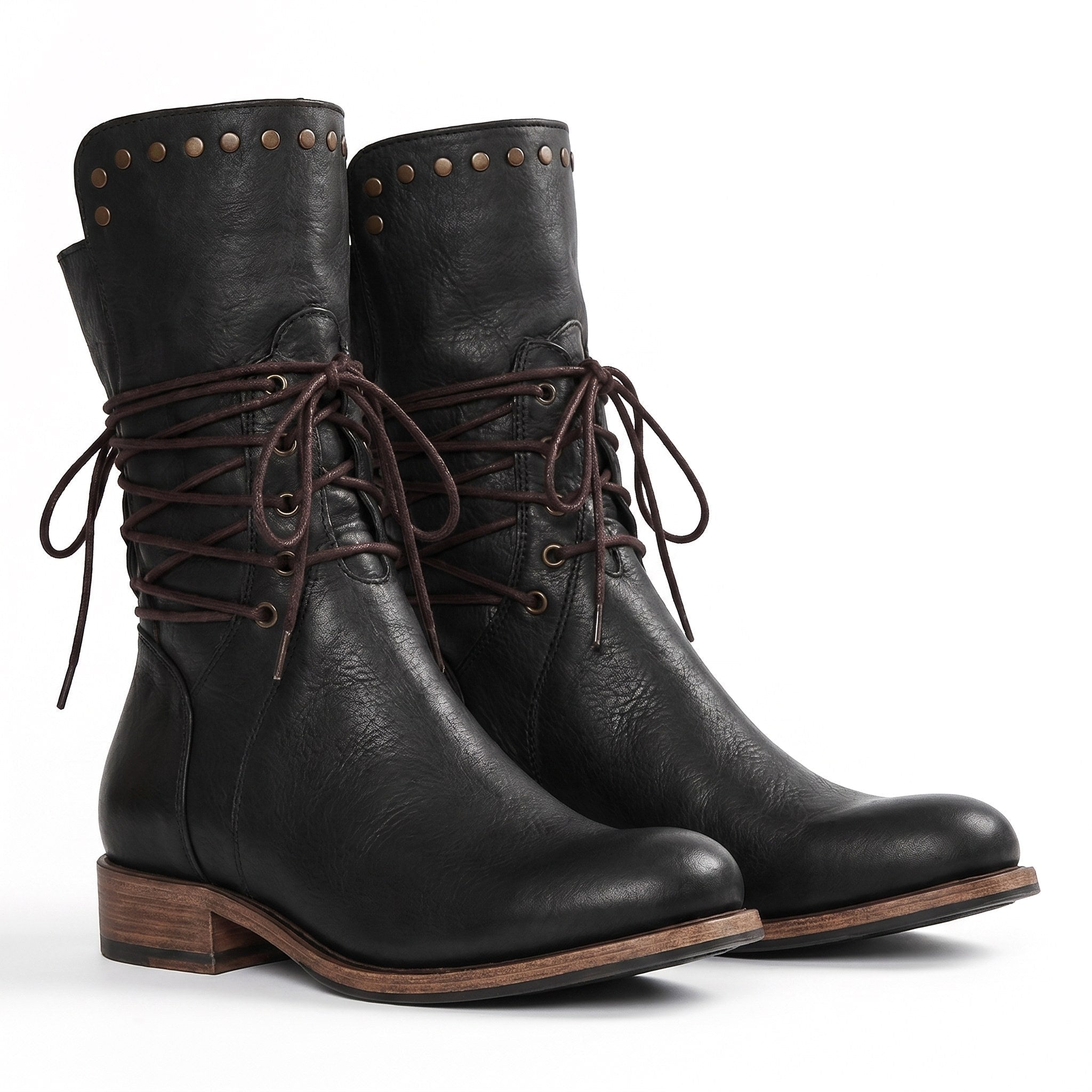 Remington | Women's Studded Lace-Up Mid-Calf Boots - image 5