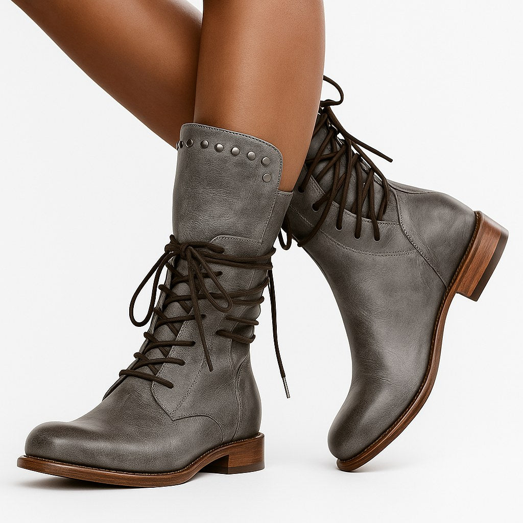Remington | Women's Studded Lace-Up Mid-Calf Boots - image 7