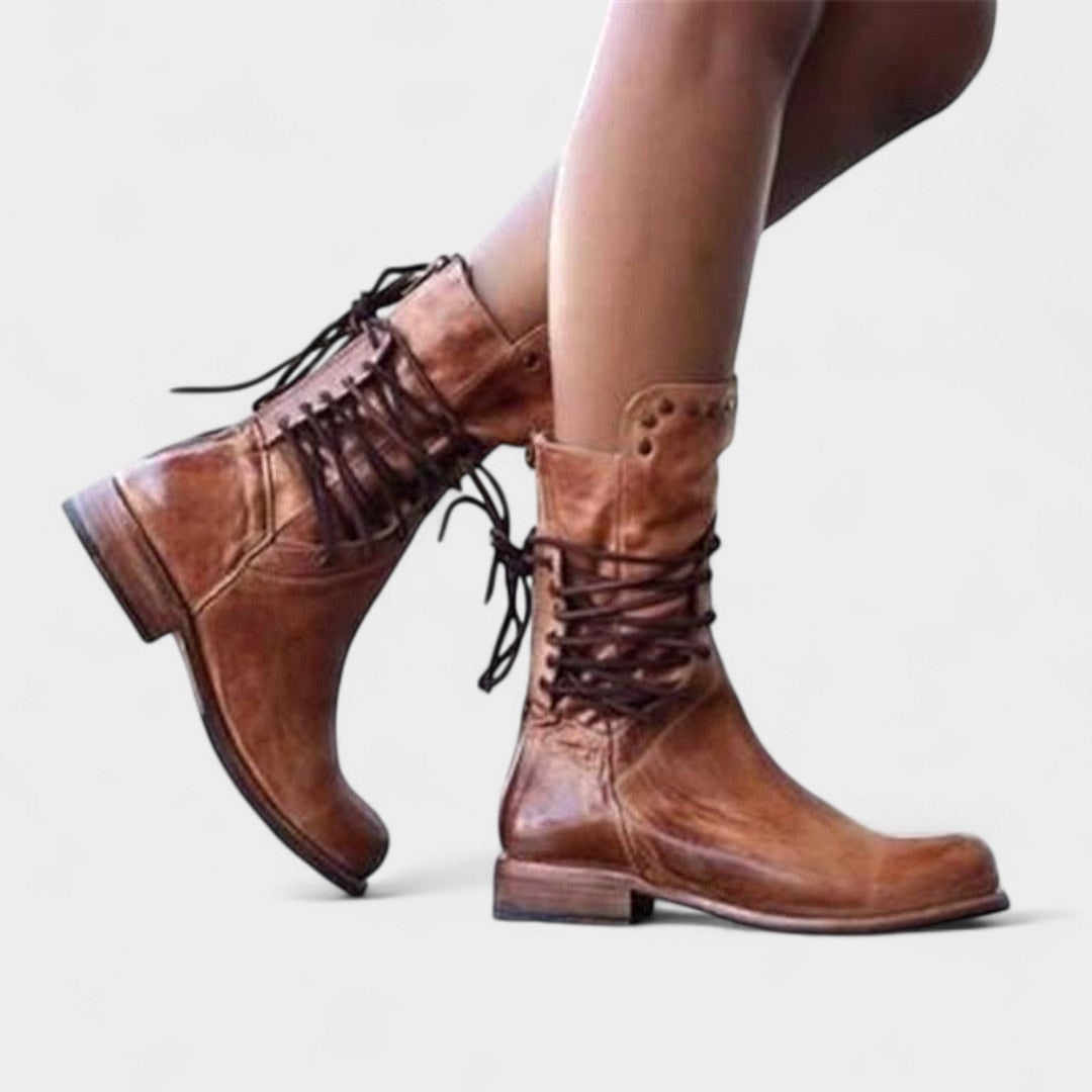 Remington | Women's Studded Lace-Up Mid-Calf Boots - image 8
