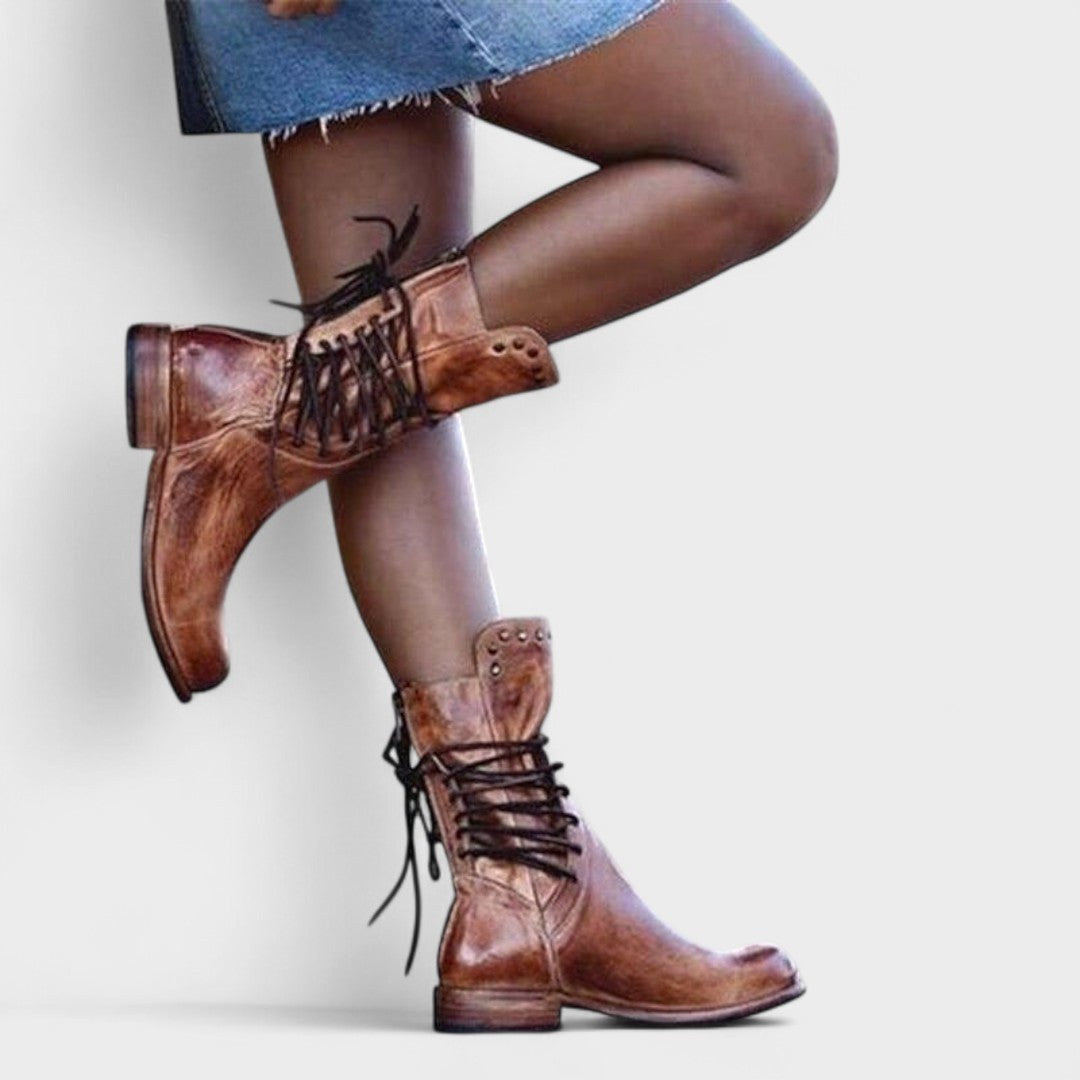 Remington | Women's Studded Lace-Up Mid-Calf Boots - image 9