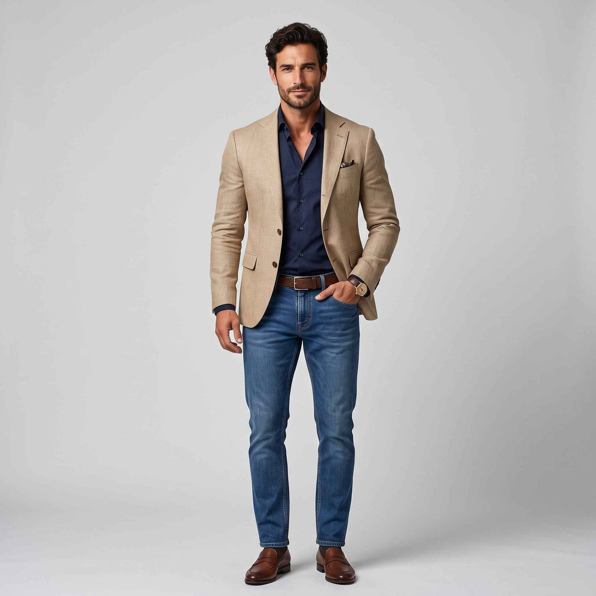 Gavin | Men's Slim-Fit Blazer with Notch Lapels, Two-Button Casual Blazer | The Dress Cellar