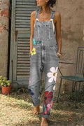 Riley | Women's Floral Denim Overalls - image 1