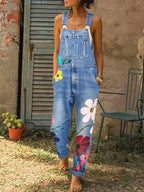 Riley | Women's Floral Denim Overalls - image 3
