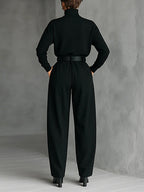 Riley | Women's High-Neck Two-Piece Set - Brown