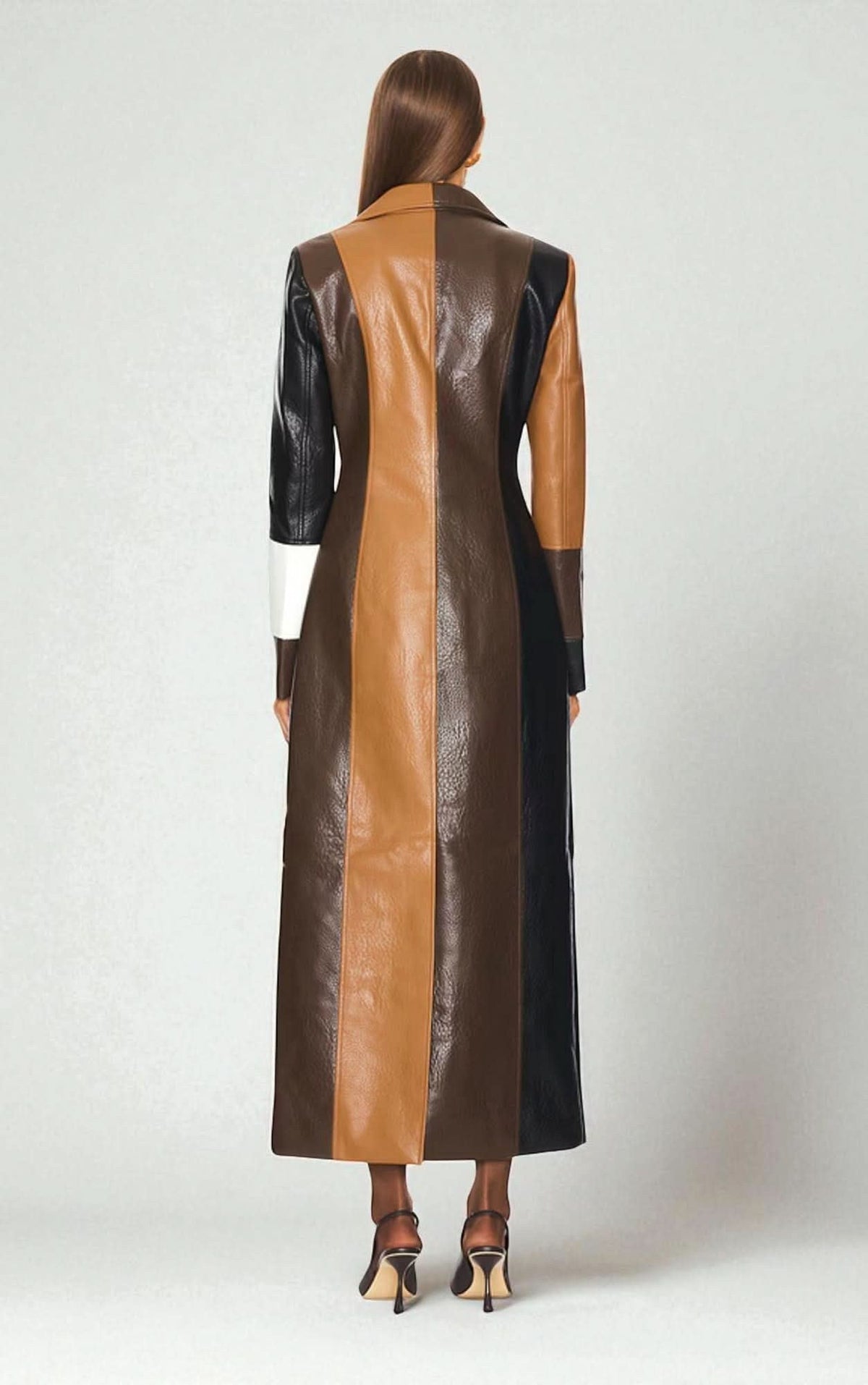 Denise | Women's Leather Jacket with Quilted Panels, Fitted Fall Jacket | The Dress Cellar