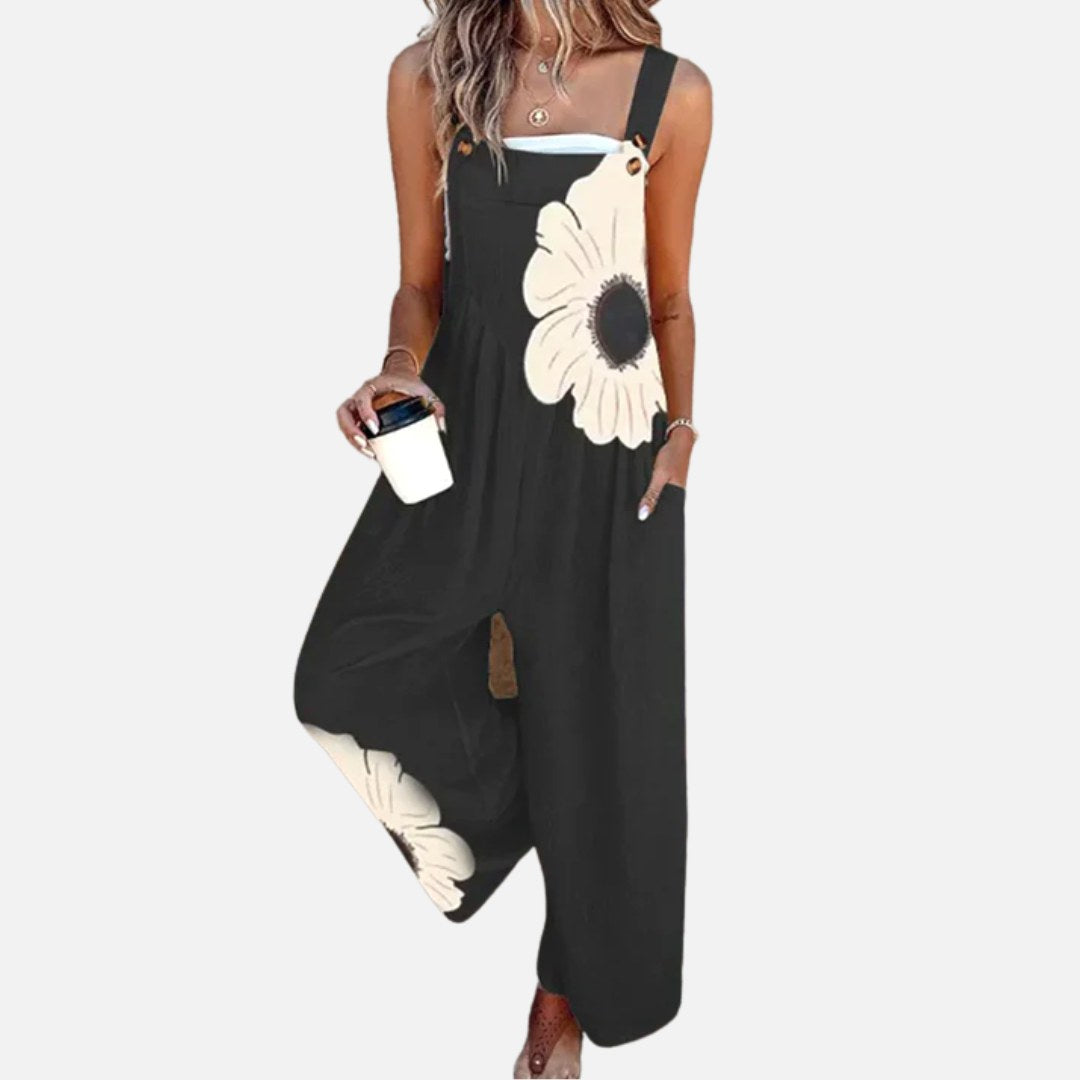 Riley | Women's Printed Denim Jumpsuit - image 1