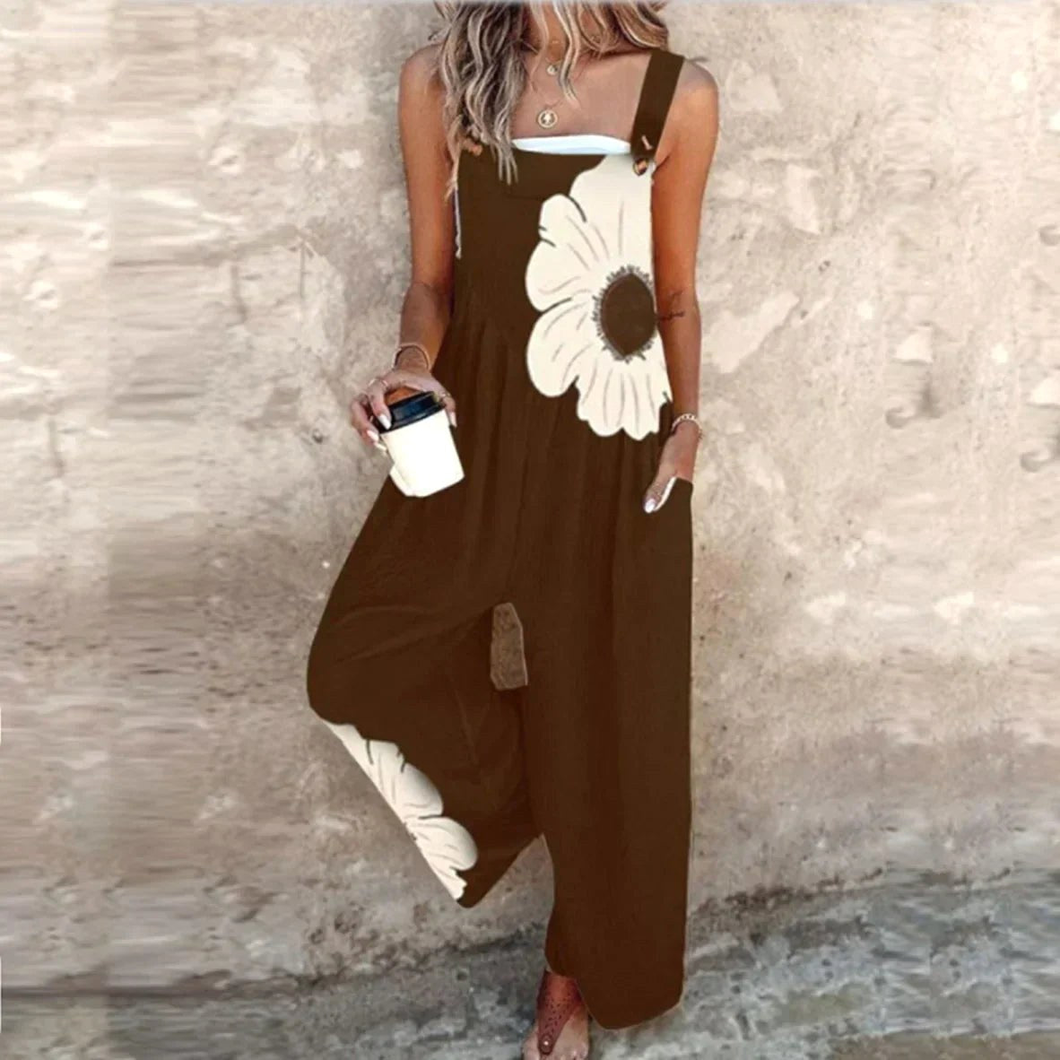 Riley | Women's Printed Denim Jumpsuit - image 10