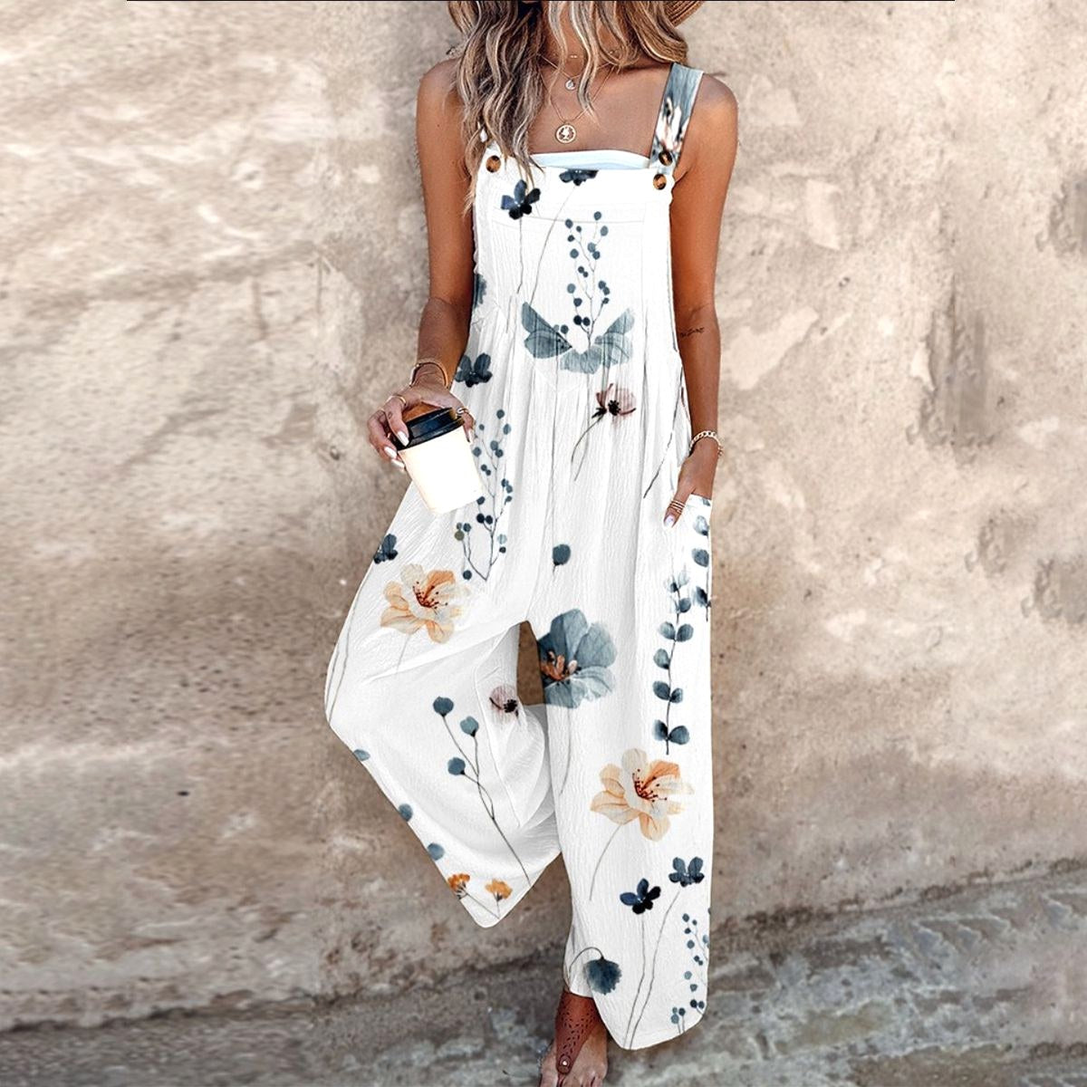Riley | Women's Printed Denim Jumpsuit - image 3