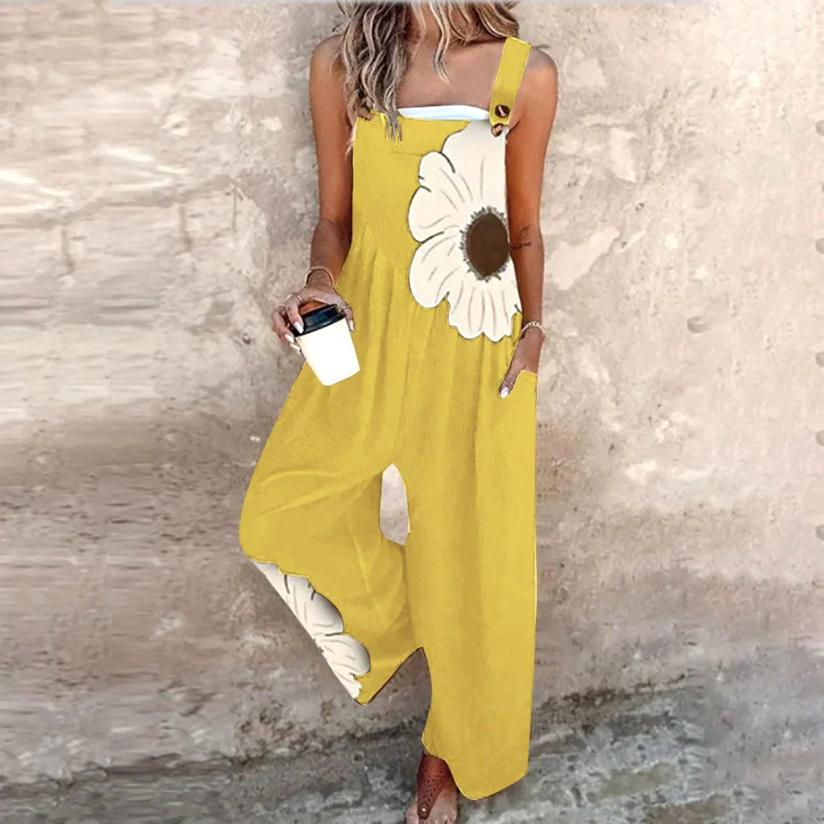 Riley | Women's Printed Denim Jumpsuit - image 7