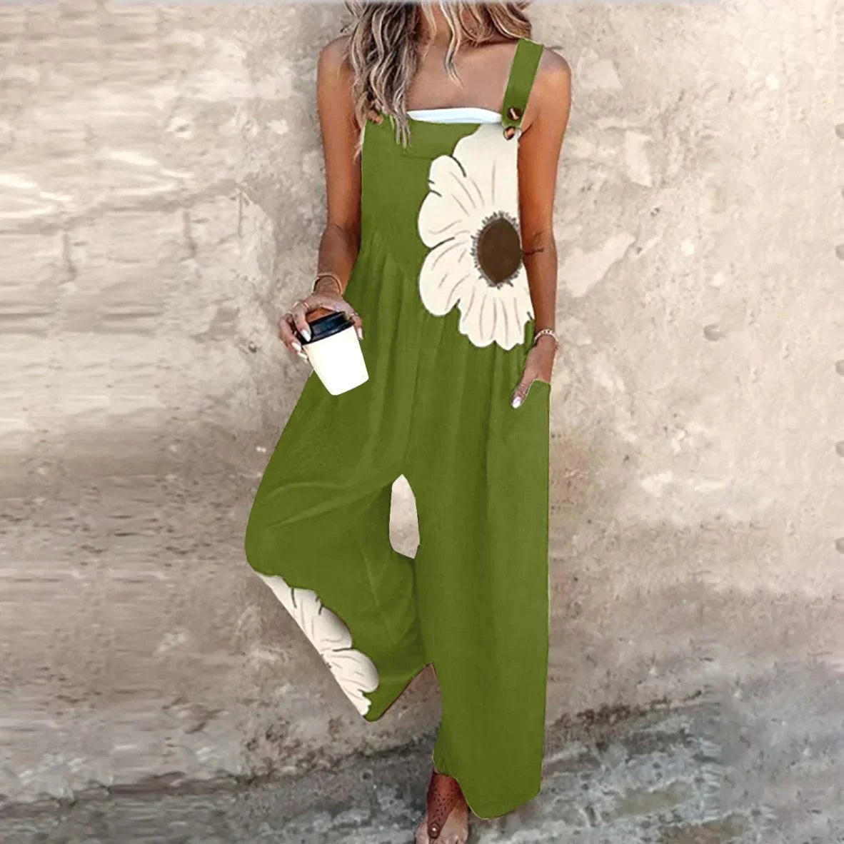 Riley | Women's Printed Denim Jumpsuit - image 8