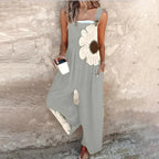 Riley | Women's Printed Denim Jumpsuit - image 9