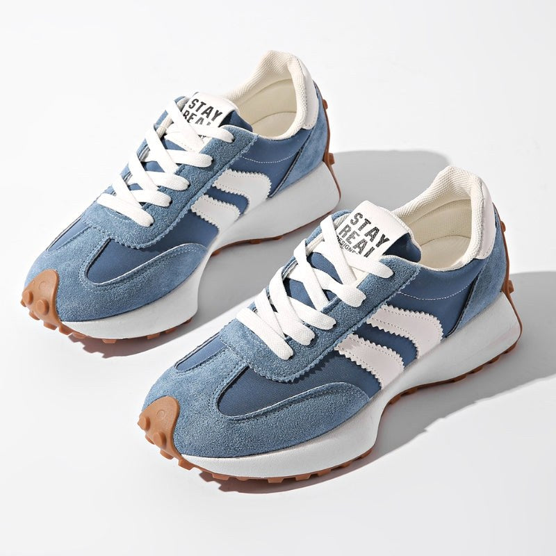 Riley | Women's Retro Platform Lace-Up Sneakers - Brown
