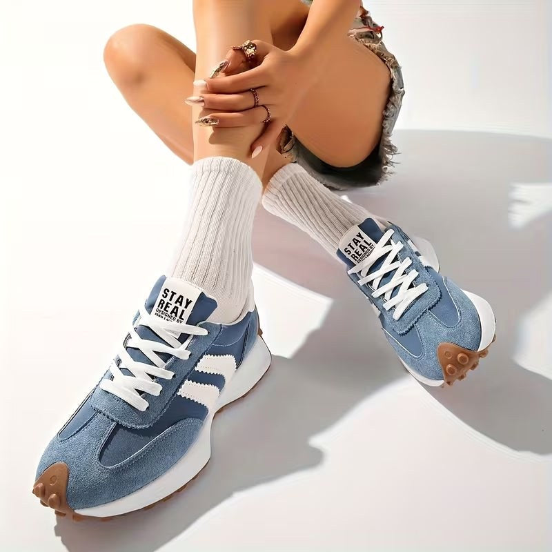 Riley | Women's Retro Platform Lace-Up Sneakers - White