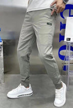 Robert | Men's Stretch Cargo Trousers, Lightweight Flexible Trousers | The Dress Cellar | Light Grey