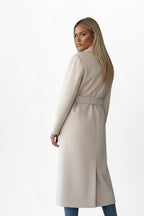 Roseline | Women's Double-Breasted Long Coat, Tailored Autumn Coat | The Dress Cellar | Black