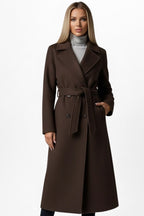 Roseline | Women's Double-Breasted Long Coat, Tailored Autumn Coat | The Dress Cellar